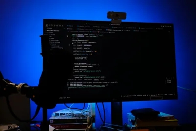 Blue workspace
